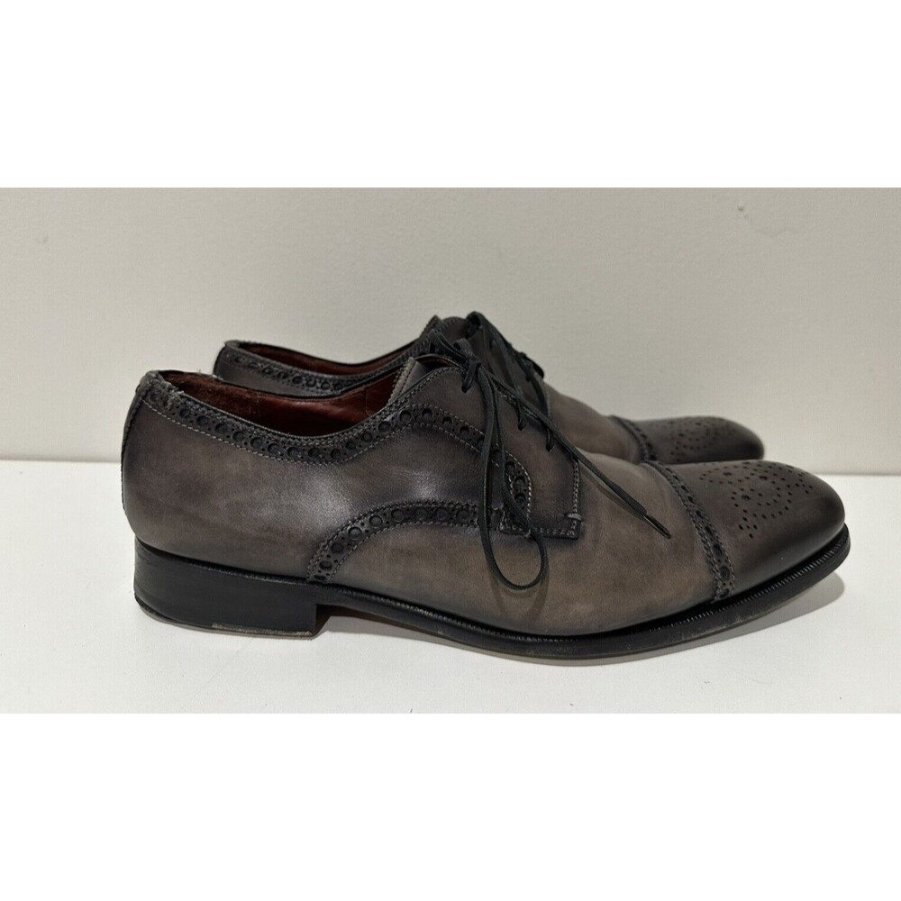 Magnanni men size 11 M lace up shoes cap toe oxford gray leather